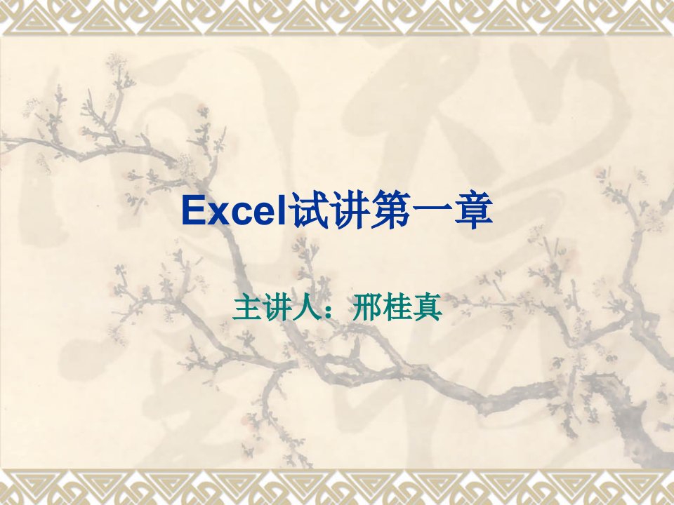 Excel试讲