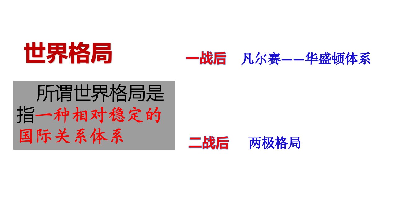 冷战后世界格局的变化