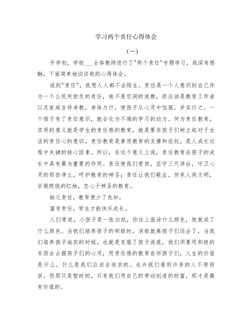 学习两个责任心得体会