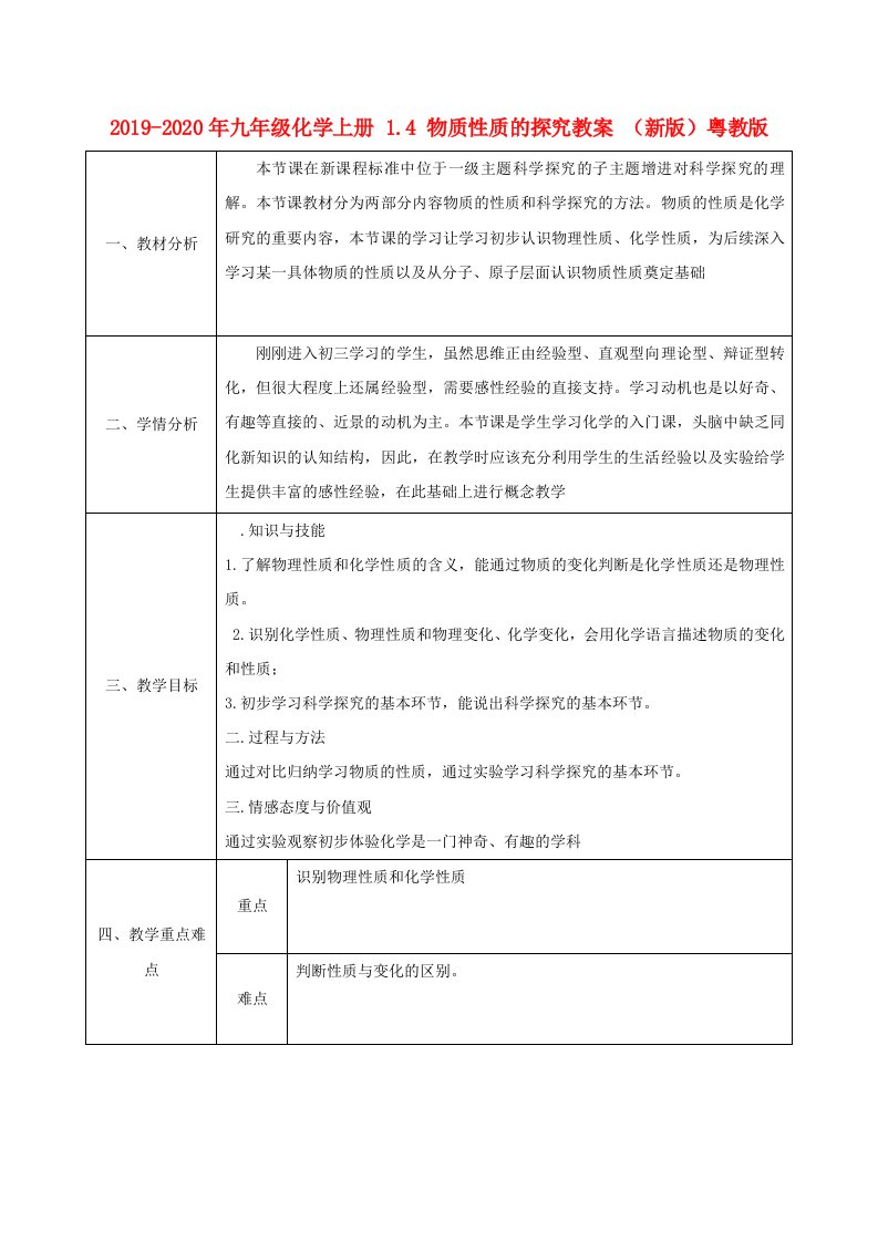 2019-2020年九年级化学上册