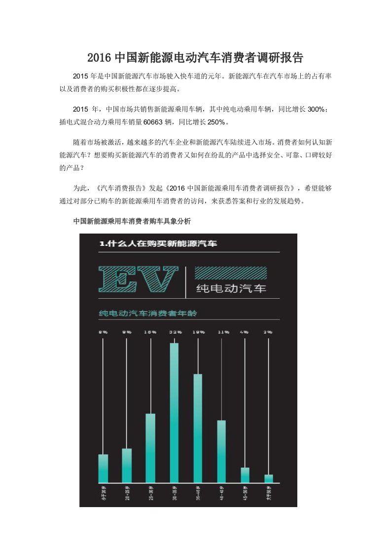 2016中国新能源电动汽车消费者调研报告