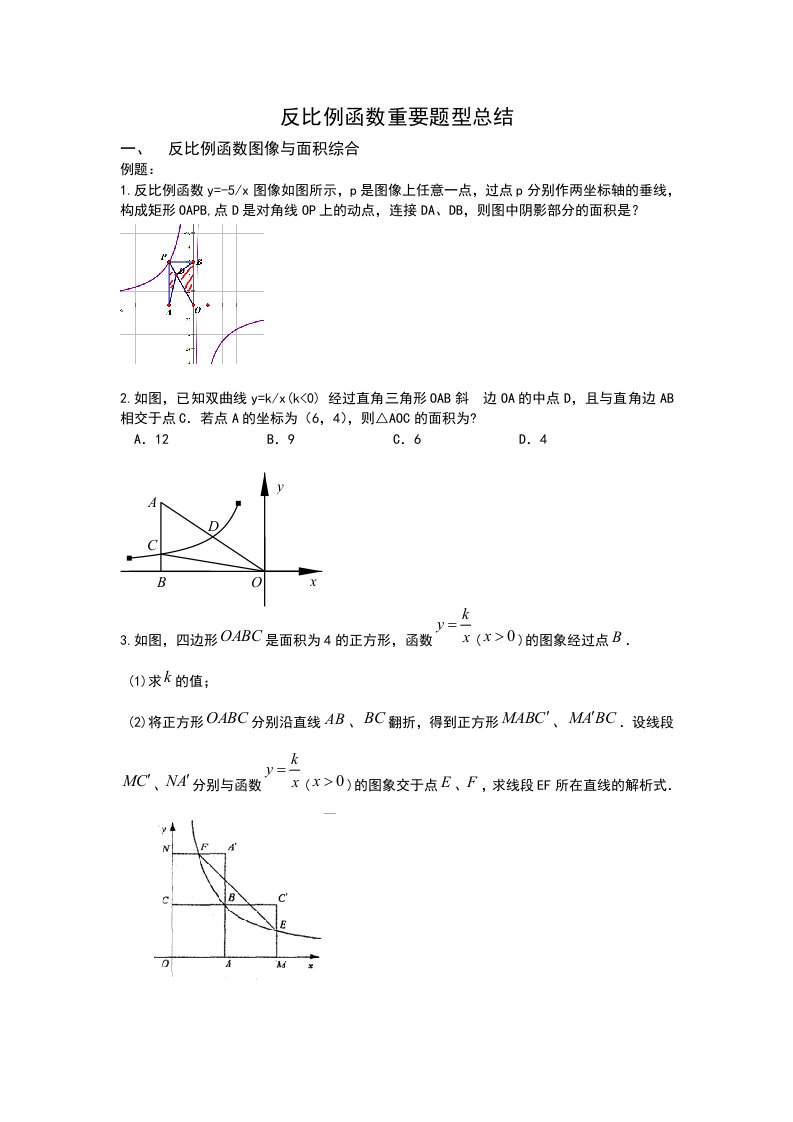 反比例题型总结