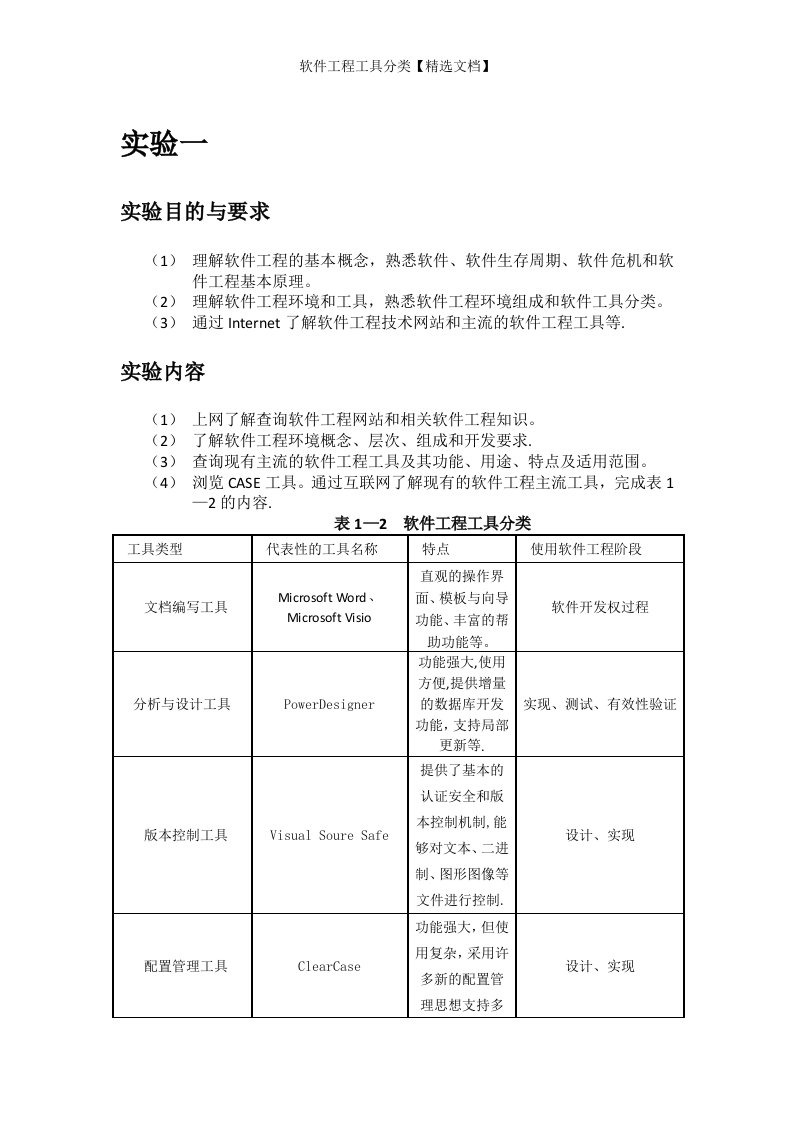 软件工程工具分类【精选文档】