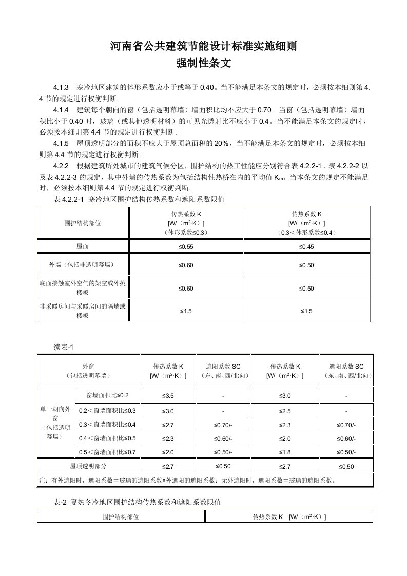 河南省公共建筑节能设计标准实施细则