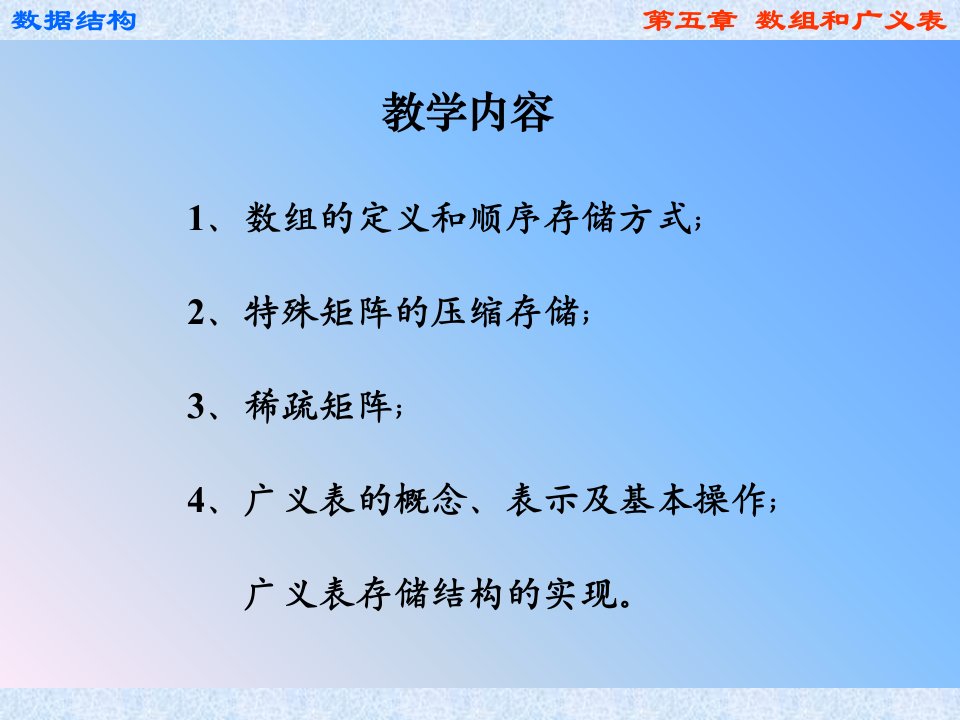 数据结构C语言版数组和广义表课件