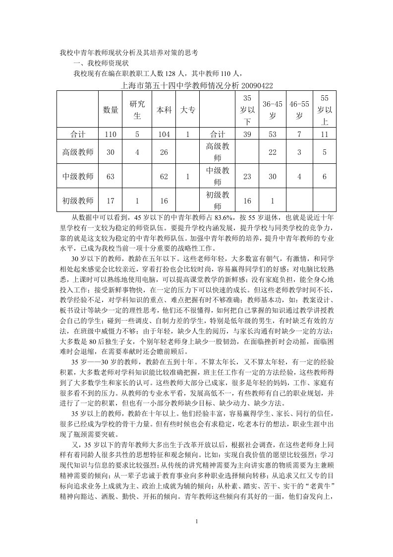 教师现状分析及其培养对策的思考