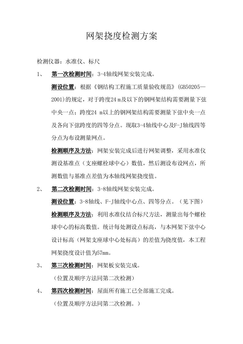 网架挠度检测方案