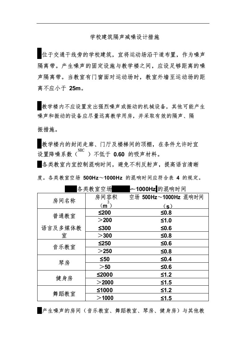 学校建筑隔声减噪设计措施