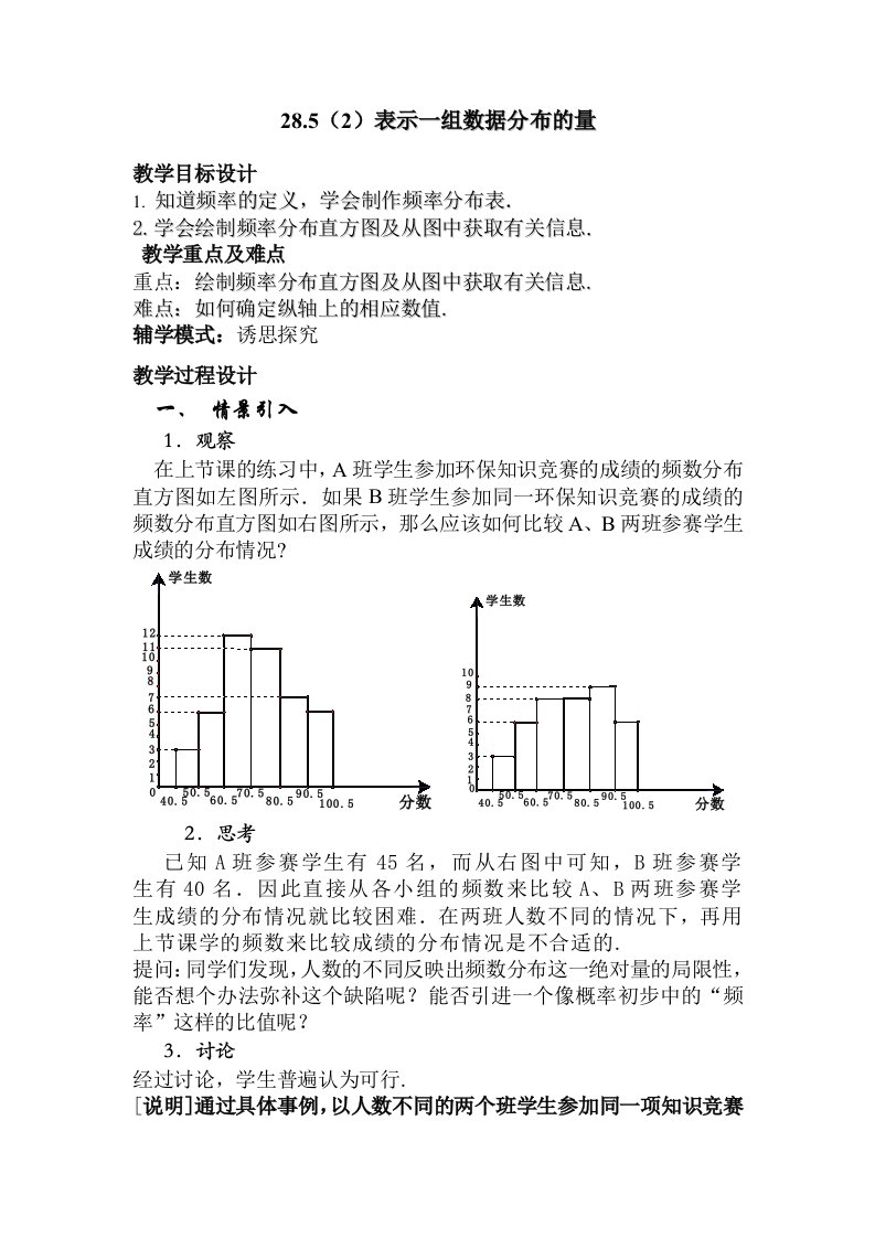 (2)表示一组数据分布的量