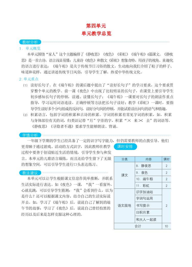 2022一年级语文下册