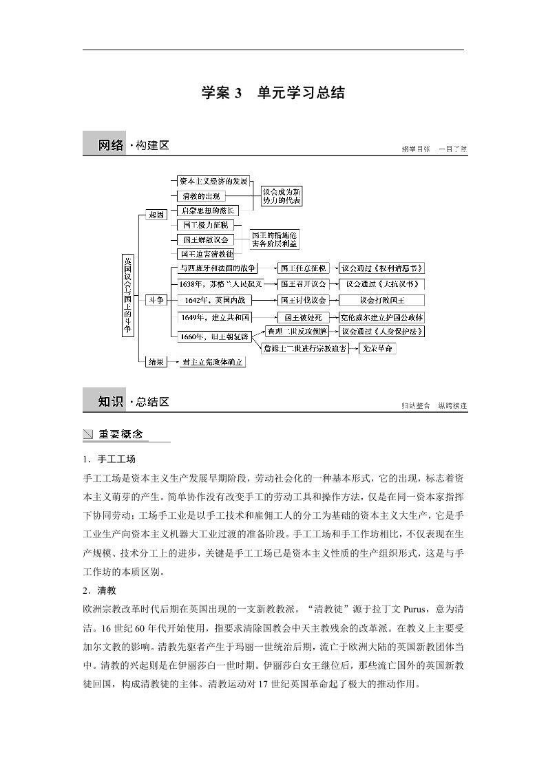 15-16版-第二单元英国议会与国王的斗争（步步高）