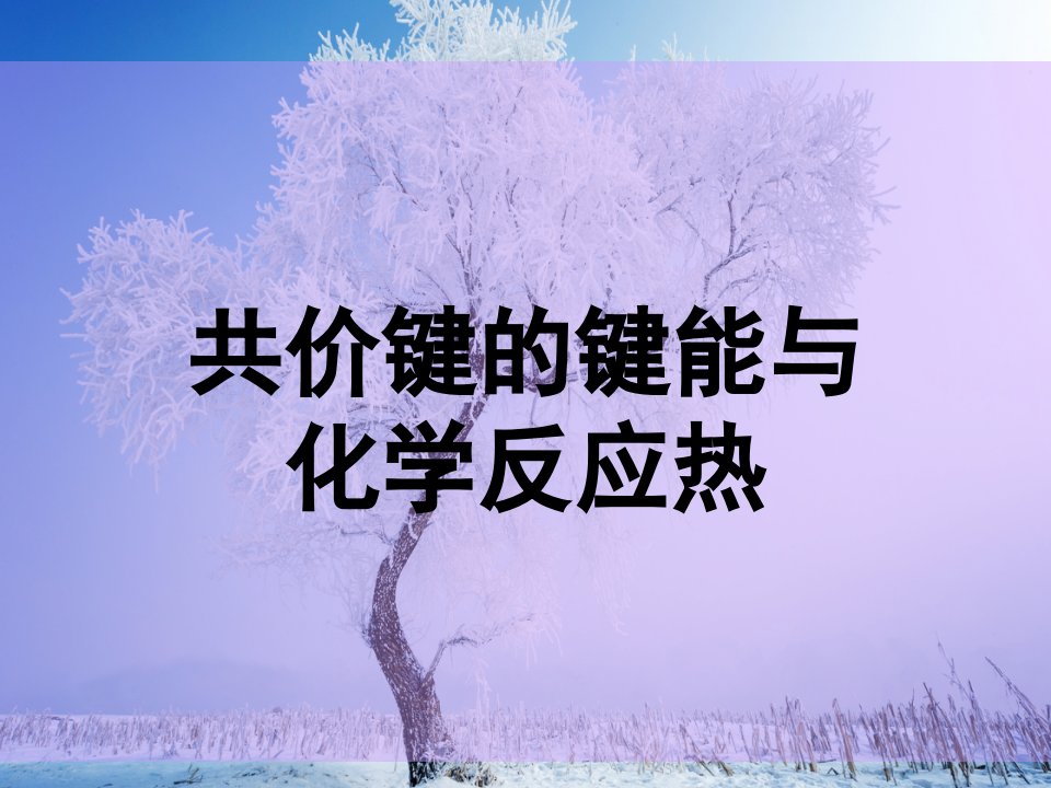 共价键的键能与化学反应热教学ppt课件