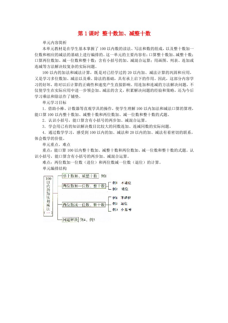 一年级数学下册