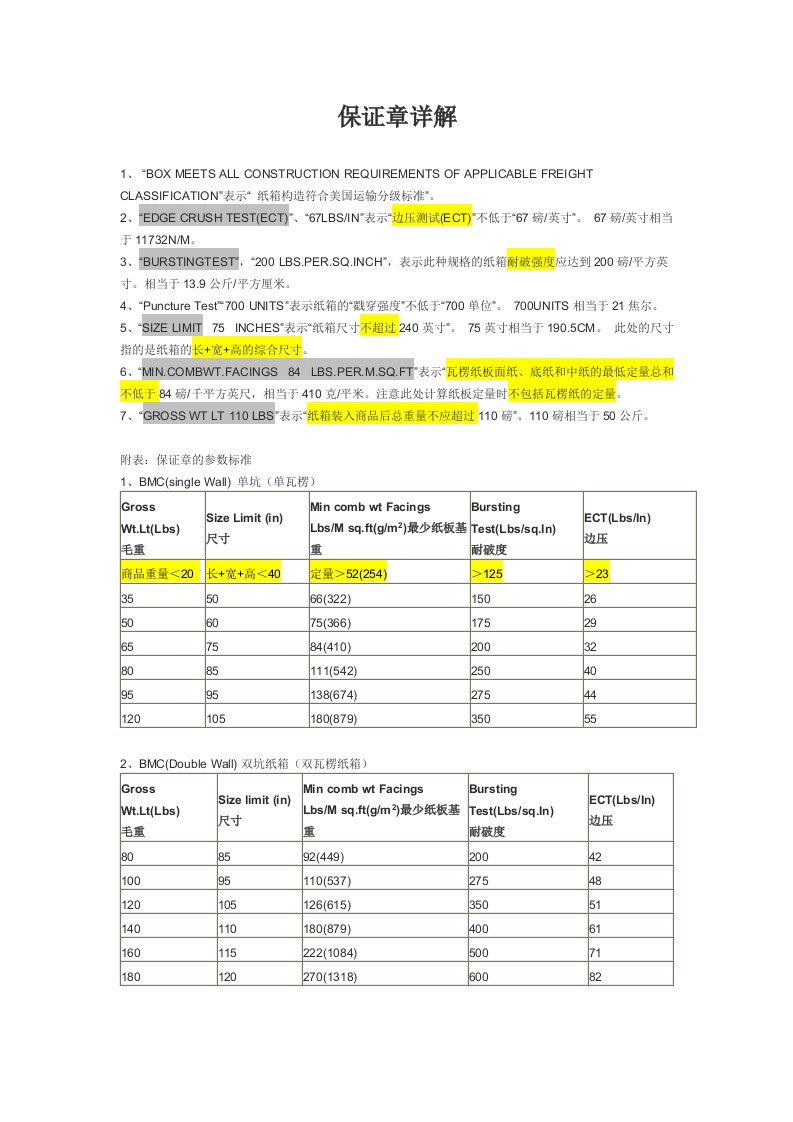 常见瓦楞纸箱保证章详解