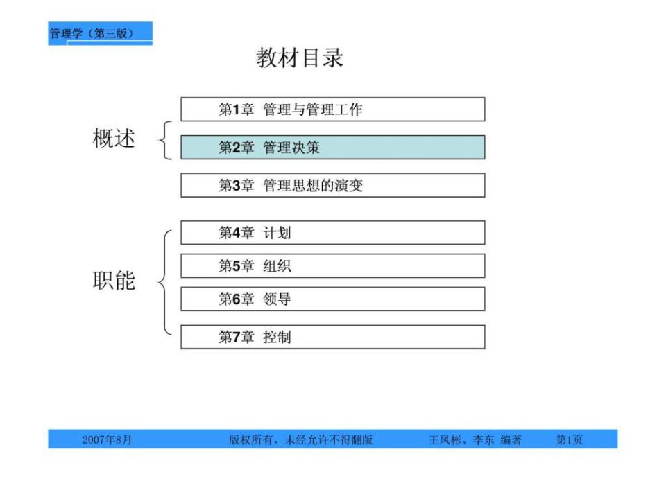 管理学_第2章_管理决策管理学第三版讲义