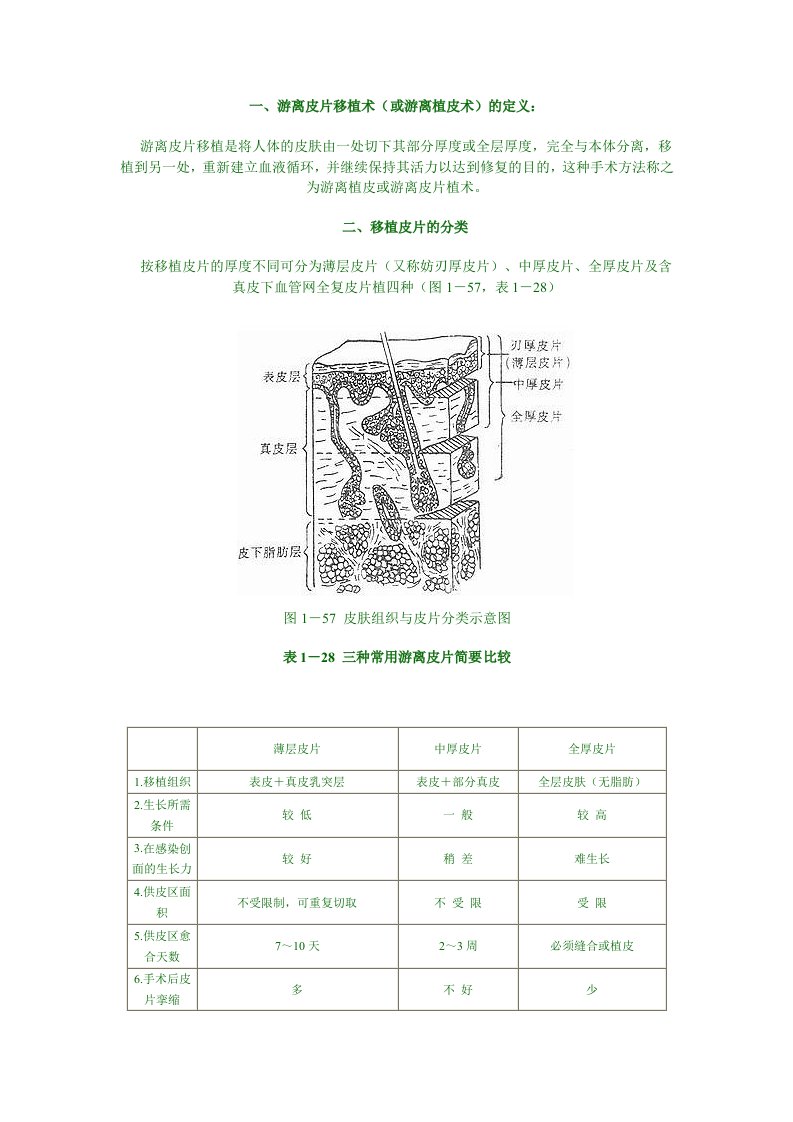 游离皮片移植术（精选）