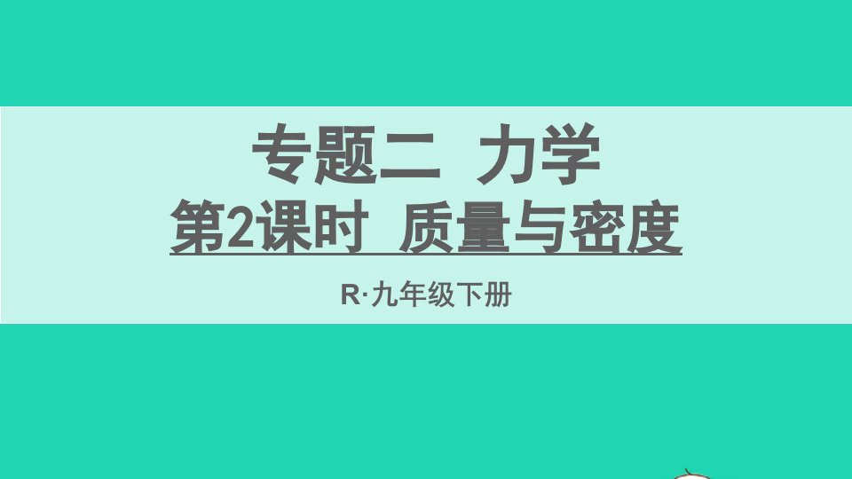 九年级物理全册期末复习专题二力学第2课时质量与密度课件新版新人教版