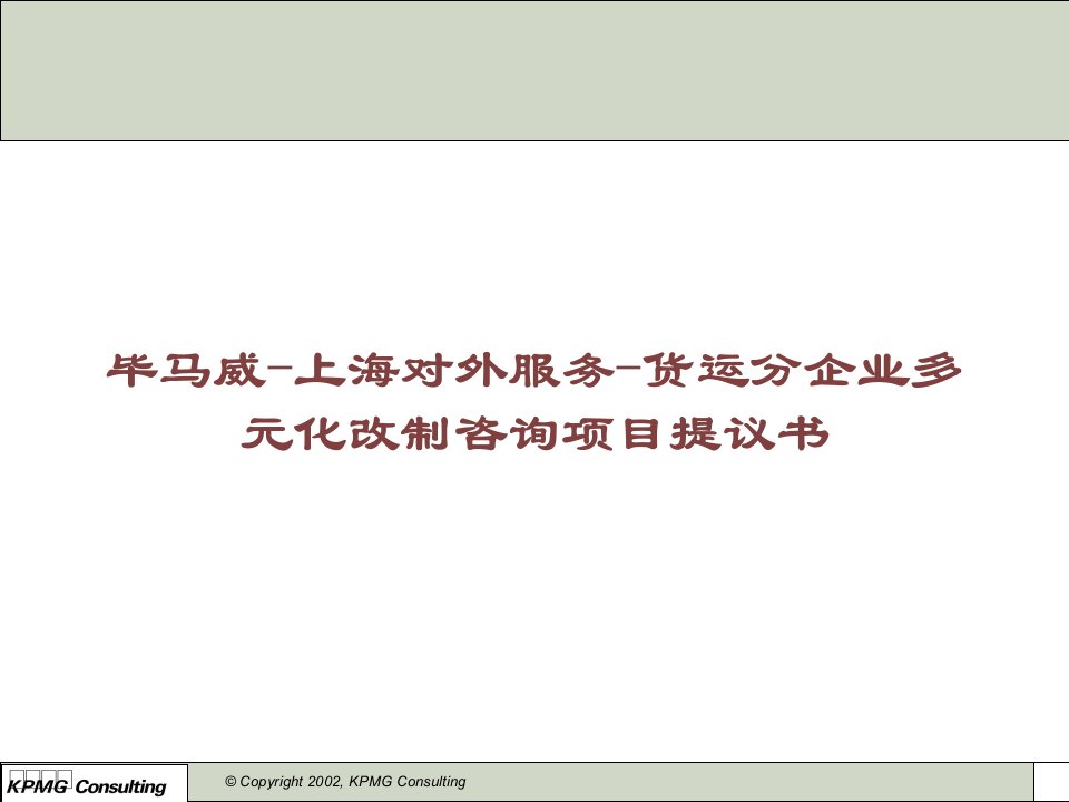 毕马威-上海对外服务-货运分公司多元化改制咨询项目建议书课件