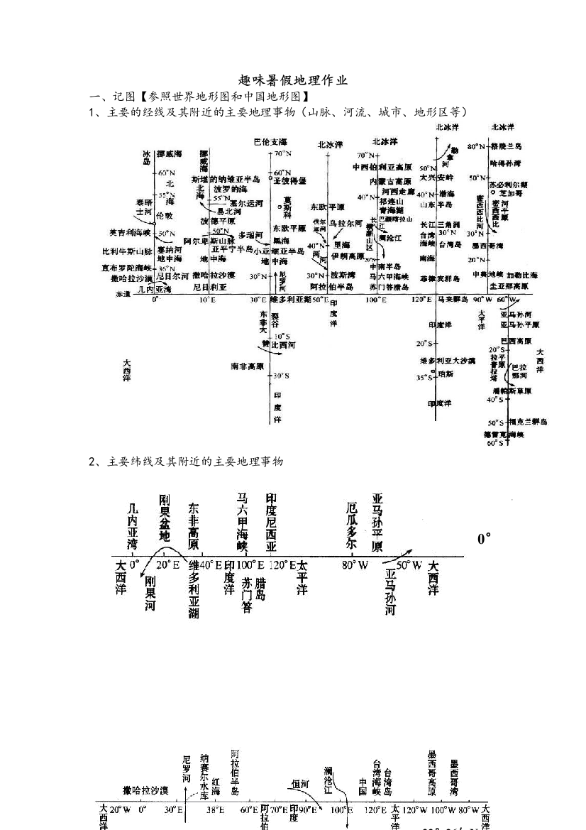 趣味暑假寒假地理作业