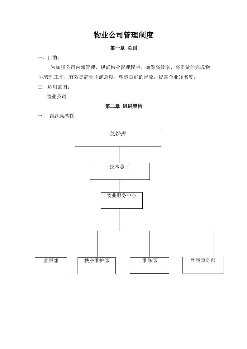 物业公司管理制度