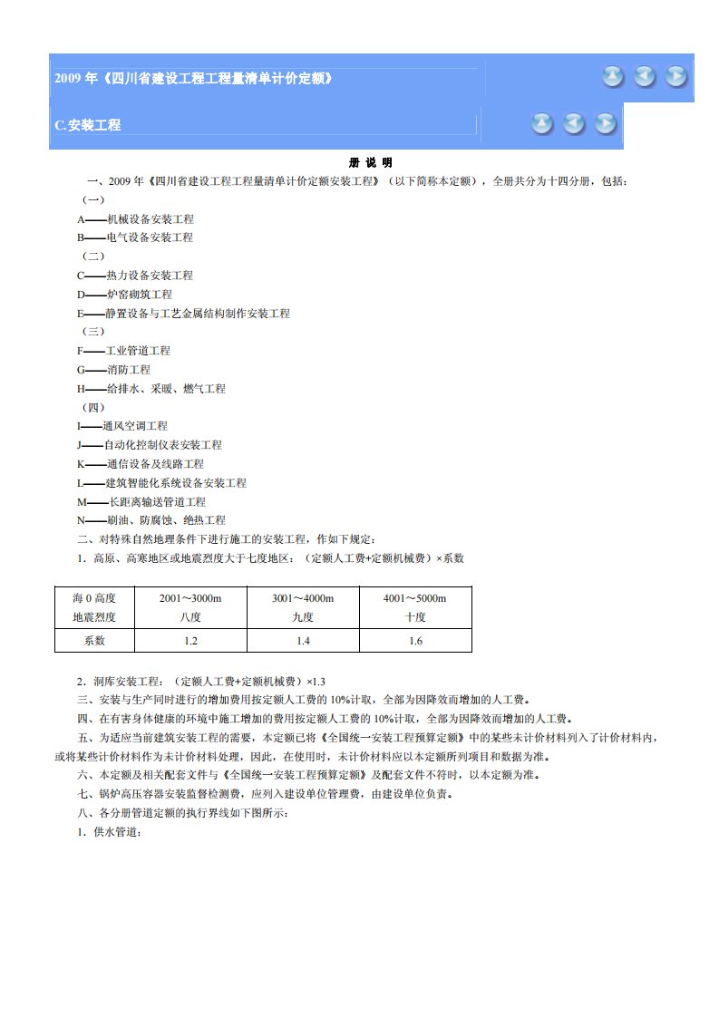 四川省建设工程工程量清单计价定额