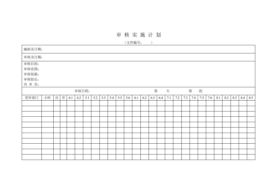 审核实施计划