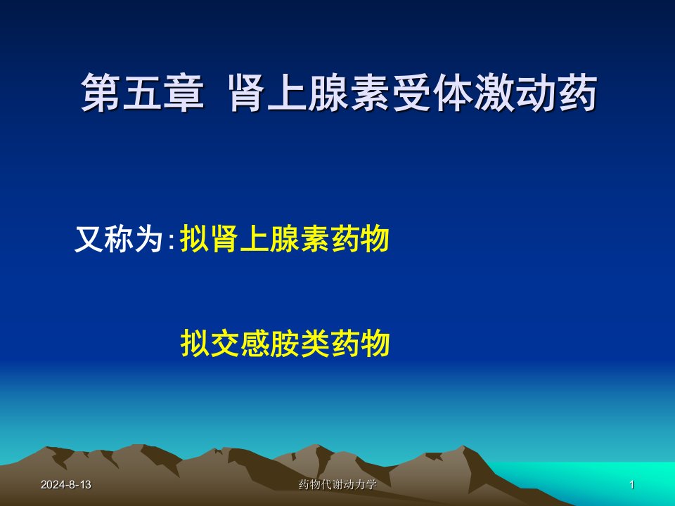 西医药理学第5章肾上腺素受体激动药