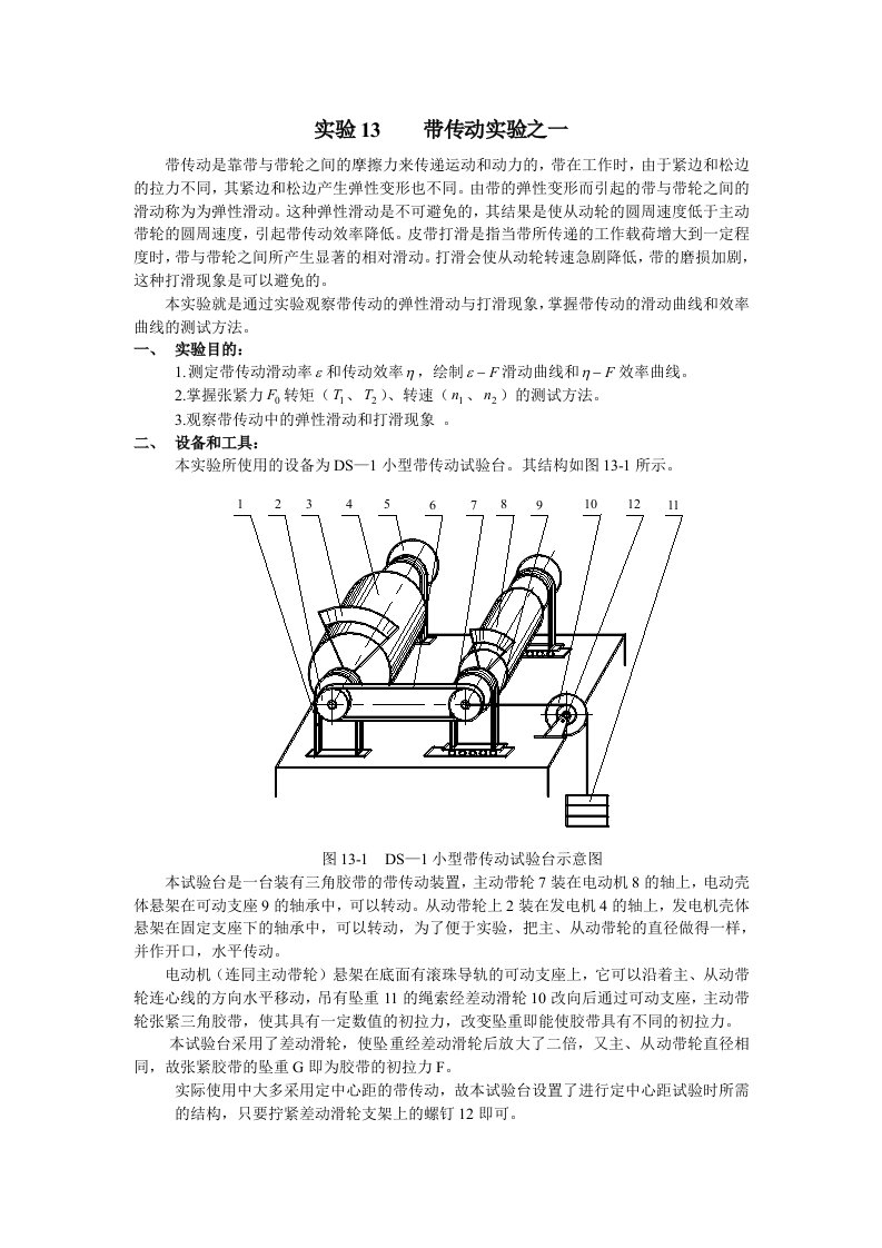 实验13带传动实验之一-机械设计