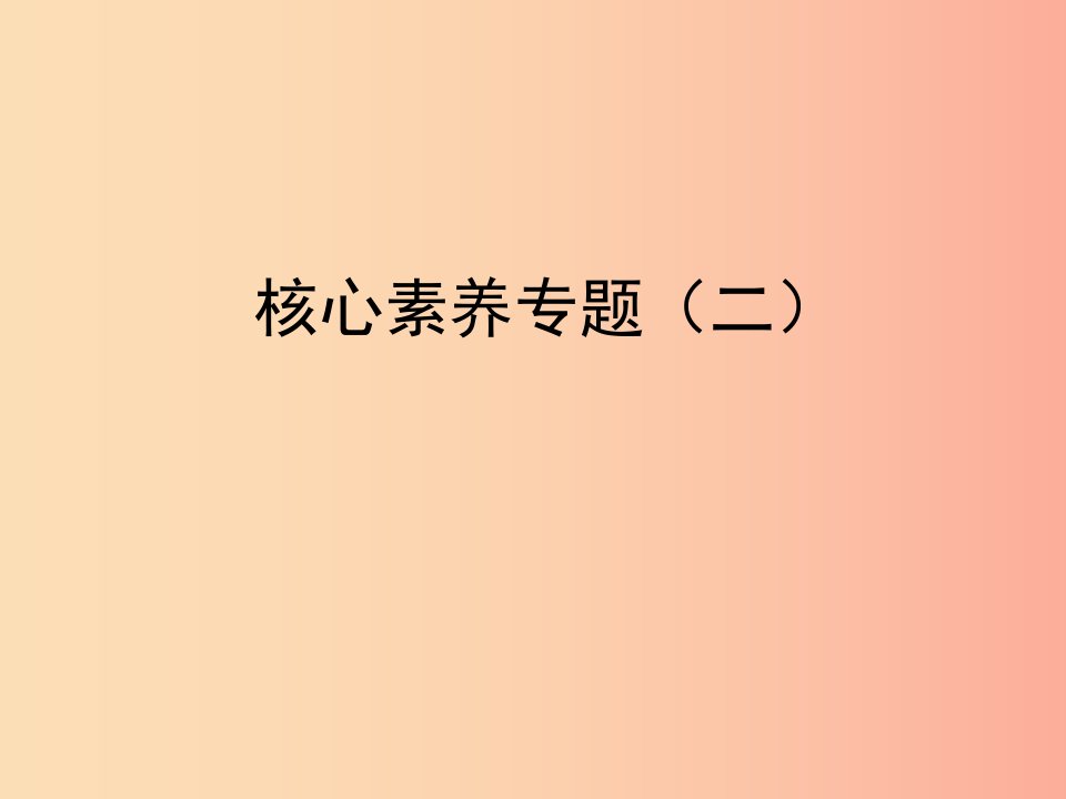 2019届中考数学复习核心素养专题二课件