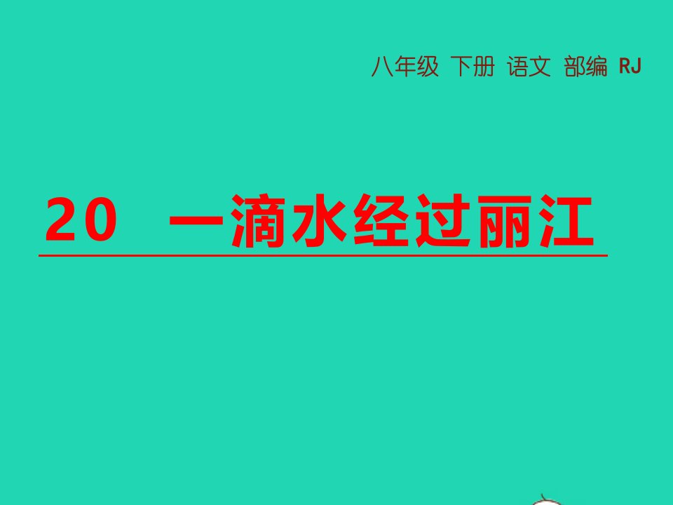 八年级语文下册第五单元20一滴水经过丽江教学课件新人教版