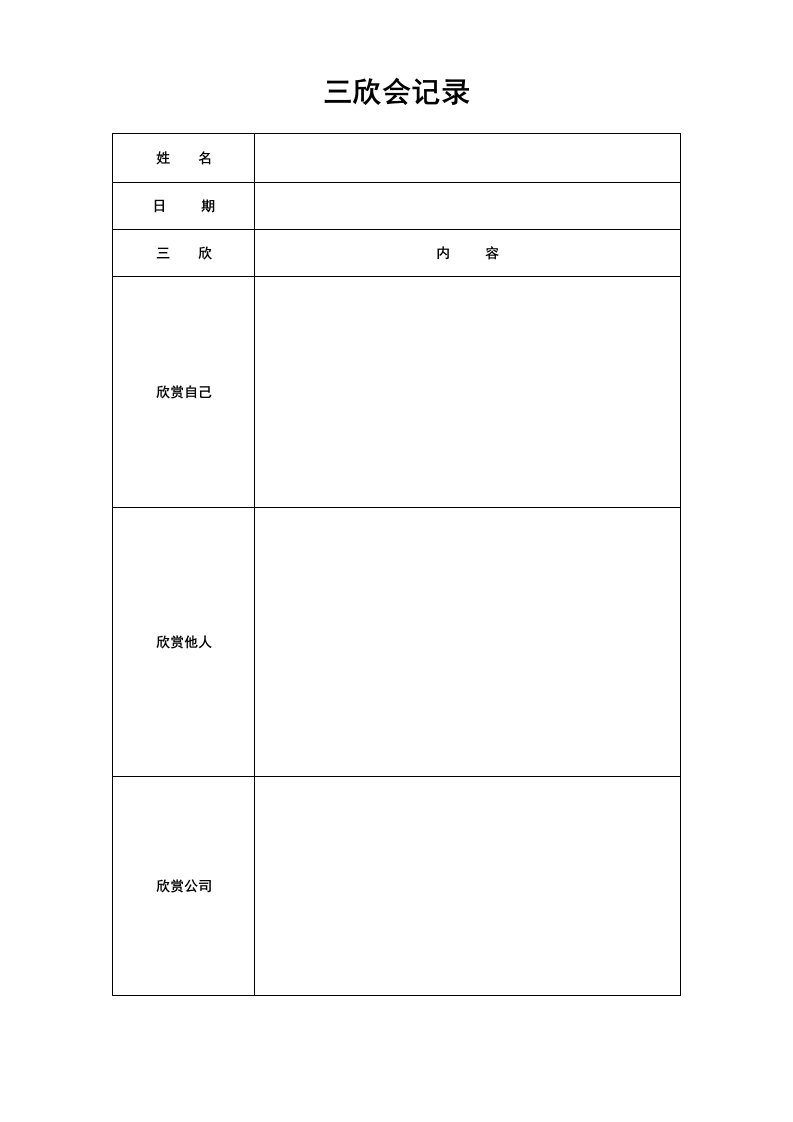 三欣四新会表格