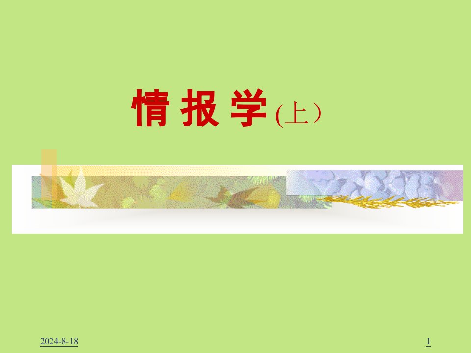 情报学　全套课件（上）[精]