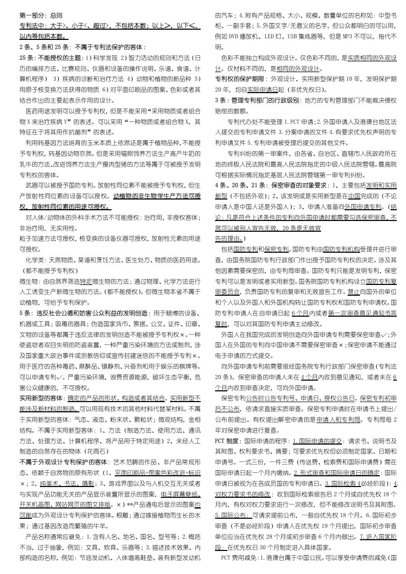 专利法和相关法知识点整理版