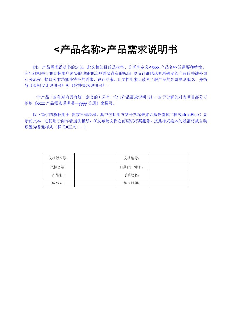 产品需求文档经典案例