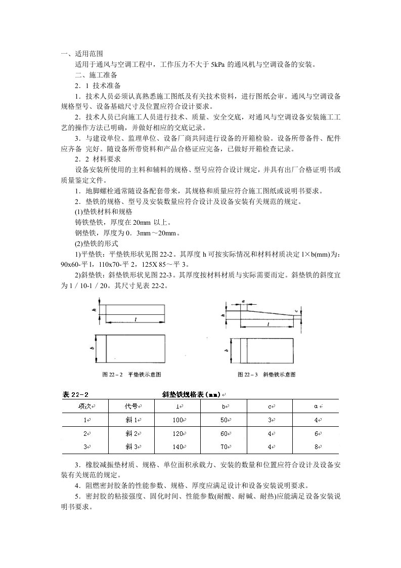 通风与空调设备安装