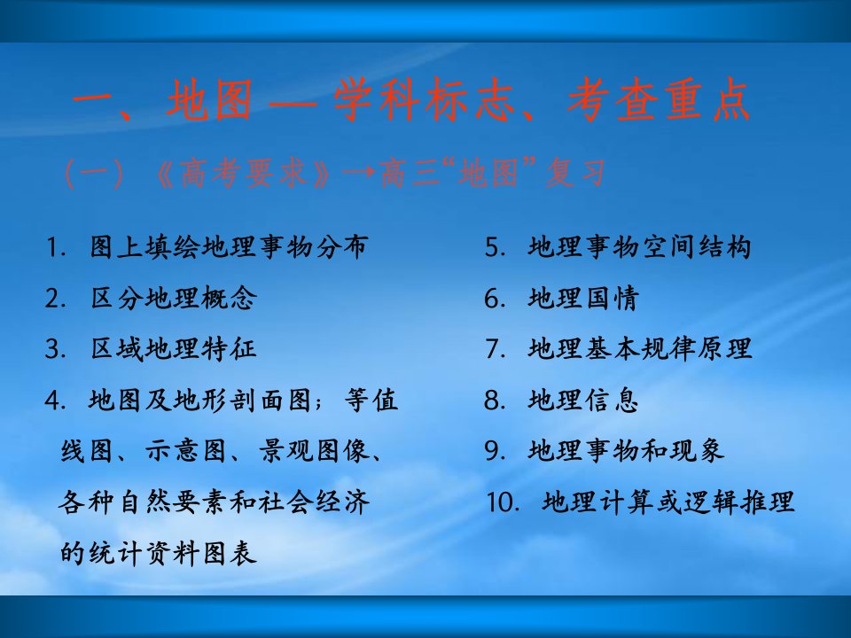 教材基本地图的高三复习策略