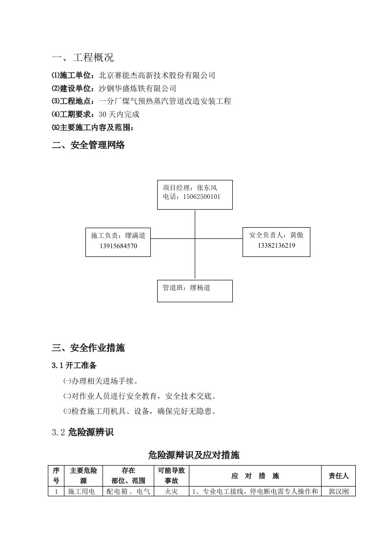 动火作业安全措施