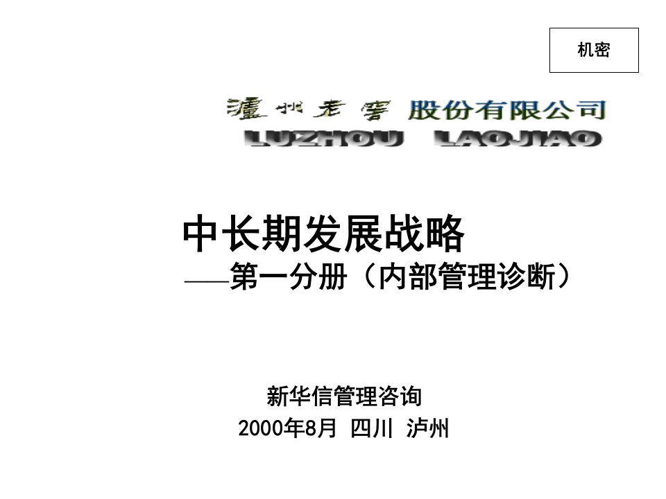 泸州老窖公司中长期发展战略内部管理诊断