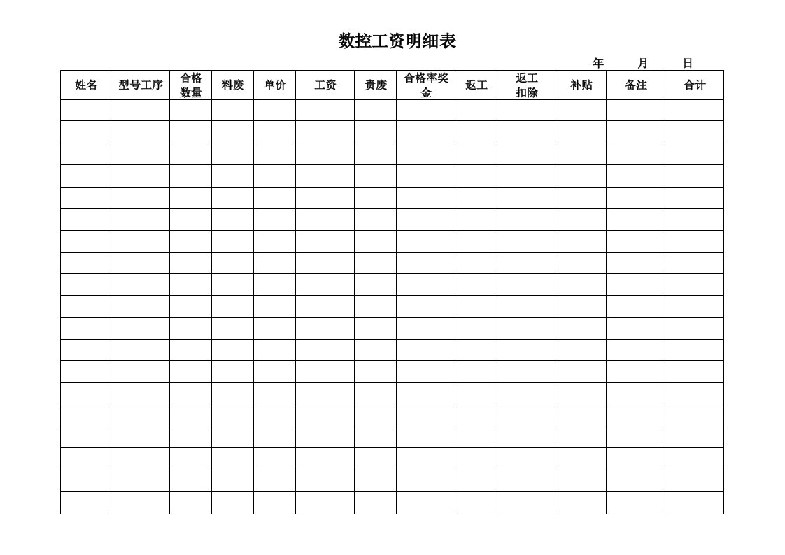 《数控工资明细表》word版