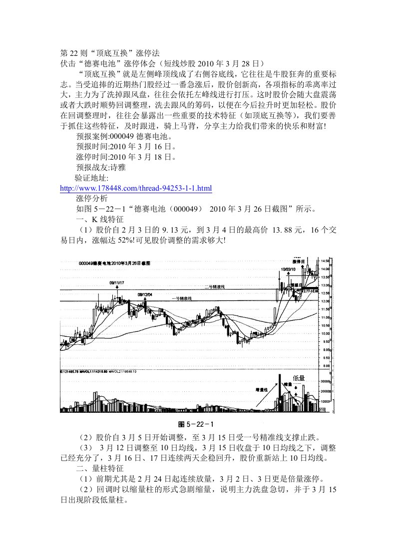 第22则“顶底互换”涨停法