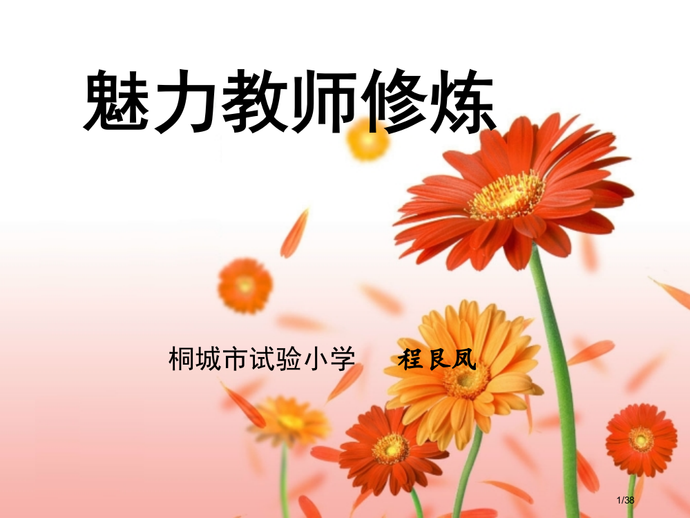 魅力教师的修炼-程艮凤省公开课一等奖全国示范课微课金奖PPT课件