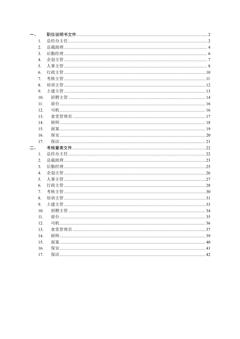 经理办公室系统岗位说明书