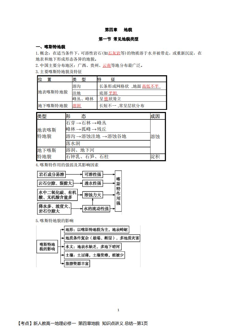 【考点】新人教高一地理必修一