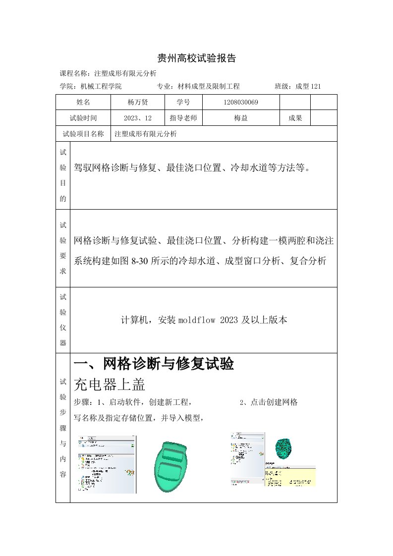 molfLow课程作业贵州大学实验报告课程期末作业