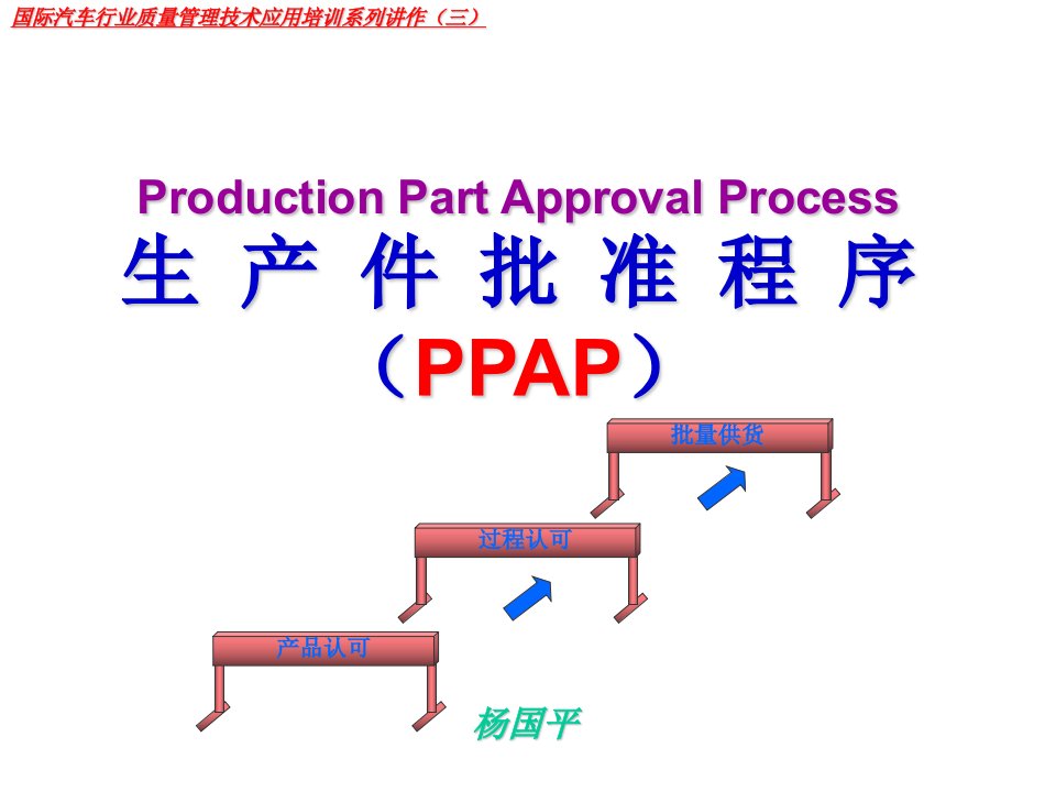 推荐-国际汽车行业质量管理技术应用培训系列三PPAP