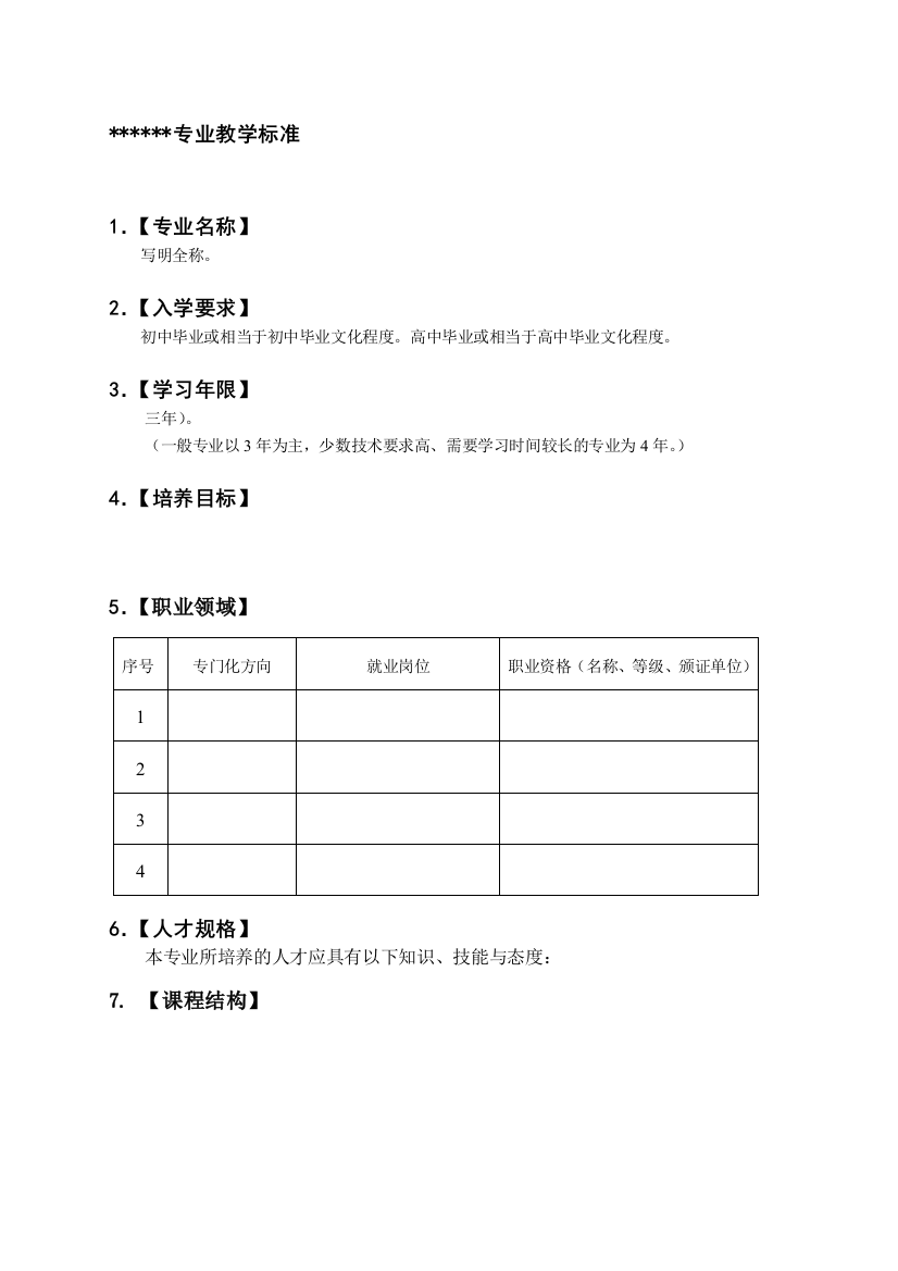 专业和课程标准格局3.29