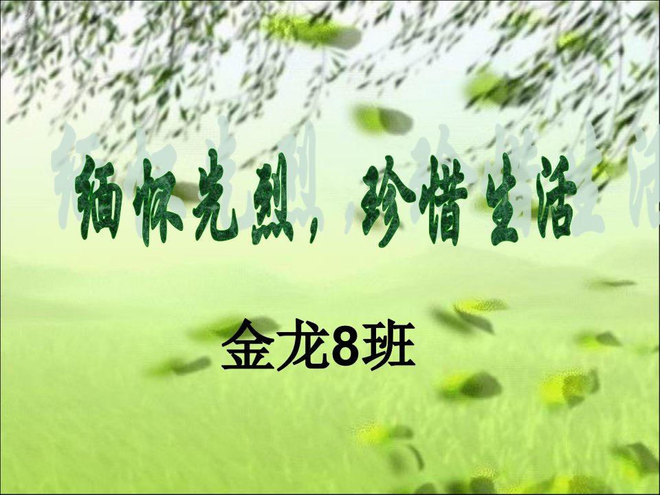 缅怀先烈,珍惜生活班会ppt课件