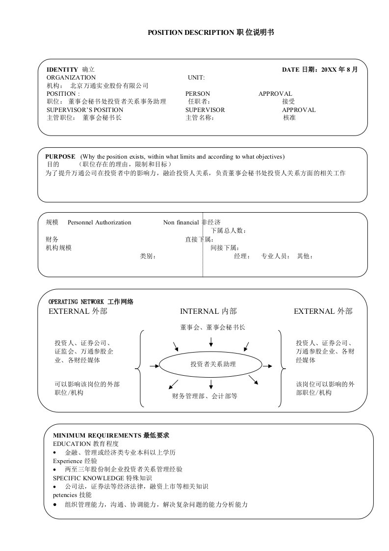 办公文秘-投资者关系助理