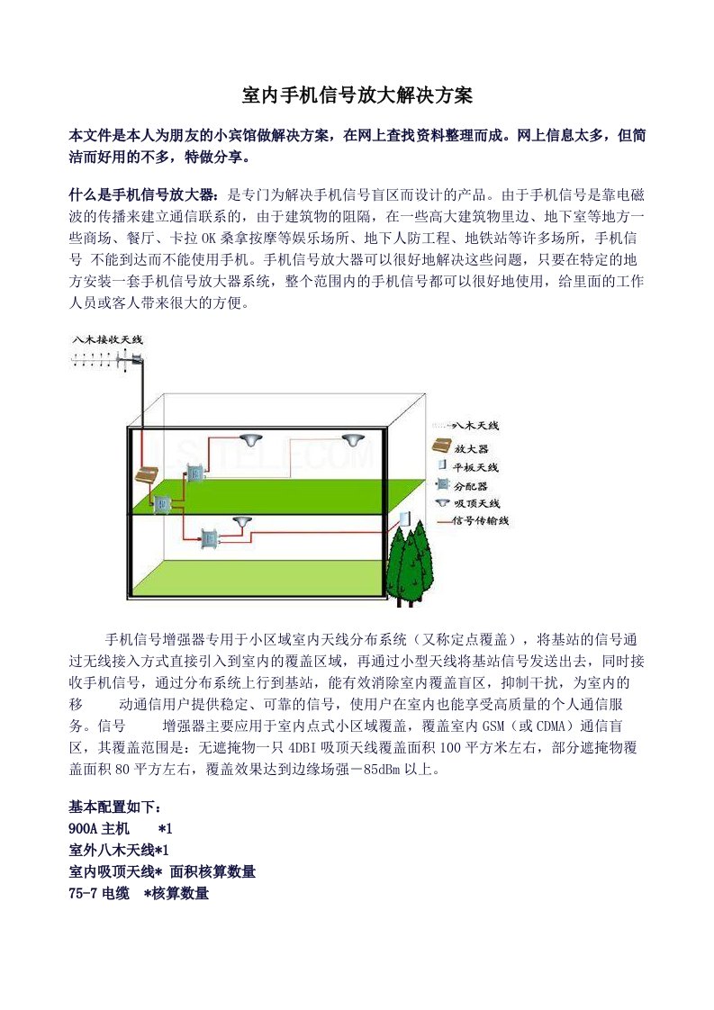 室内手机信号放大解决方案