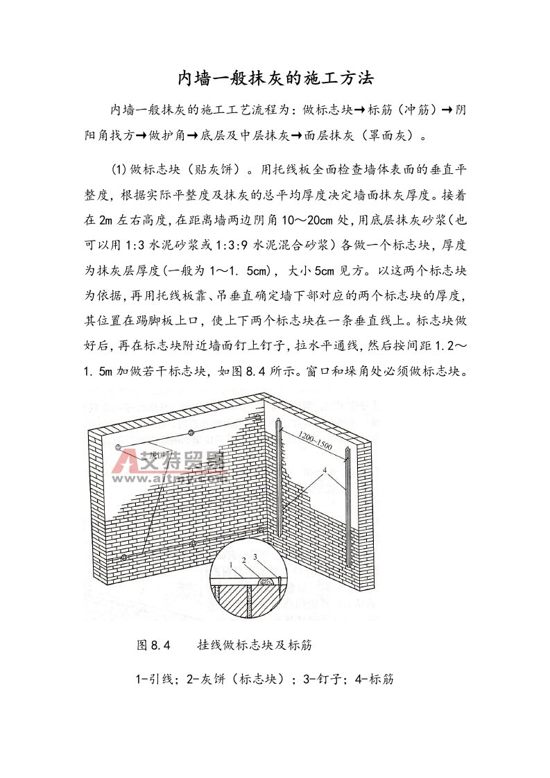 内墙一般抹灰的施工方法